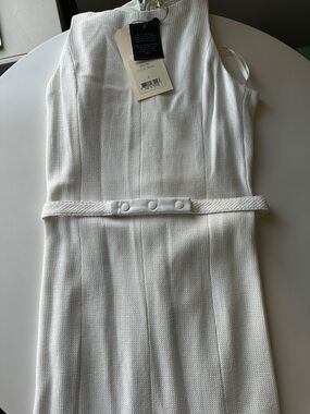 White Textured Sleeveless Belted Sheath Dress - Rag & Bone - NWT